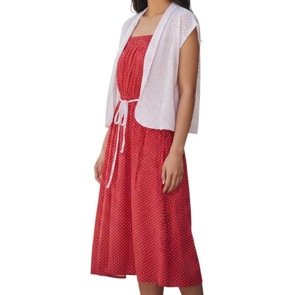 Vintage Red White Polka Dot Sun Dress Jacket Womens Sz Size XS 60s Whimsical